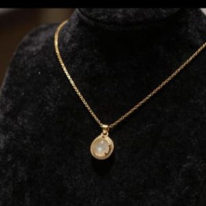 Gold-Tone Chain with Oval Pendant
